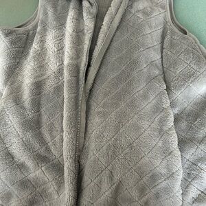 Gray Quilted Fleece Vest